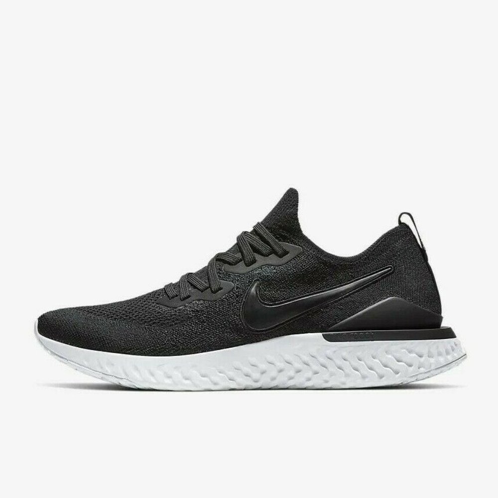 Nike Epic React Flyknit 2 Black Grey White Men's - Picture 3 of 7